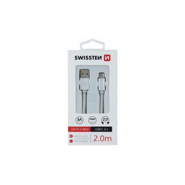 Swissten kabl USB/Type C 2,0m siva