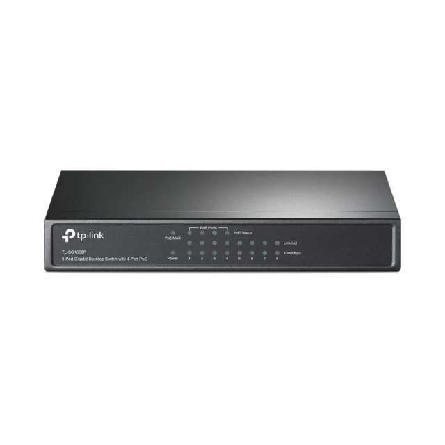 Switch TP-LINK TL-SG1008P Gigabit/8x RJ45/10/100/1000Mbps/4x PoE/Desktop metalno kuciste