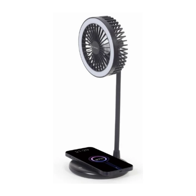 TA-WPC10-LEDFAN-01 Gembird Desktop ventilator sa lampom i bezicim punjacem