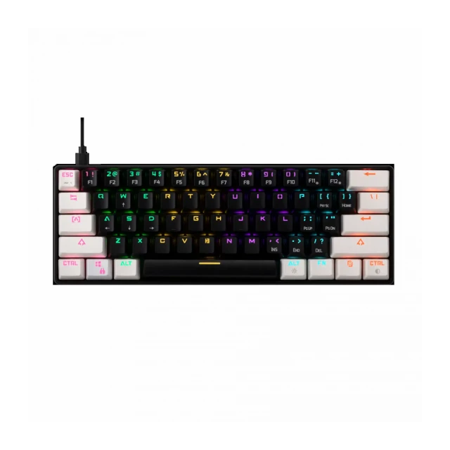 Tastatura Gamdias Aura GK2 Mehanička 60% RGB crno/bela