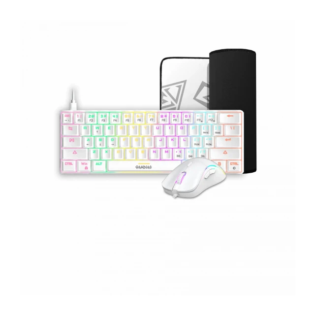 Tastatura + miš + podloga Gamdias Hermes E4 bela