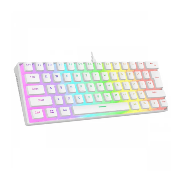 Tastatura USB-C Rampage RADIANT K11 Red Switch US RGB bela