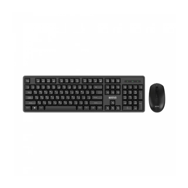 TASTATURA+MIS WIRELESS MARVO WS005BK OFFICE CRNI