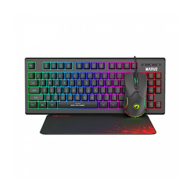 TASTATURA+MIS+PODLOGA USB MARVO CM310 BLACK GAMING