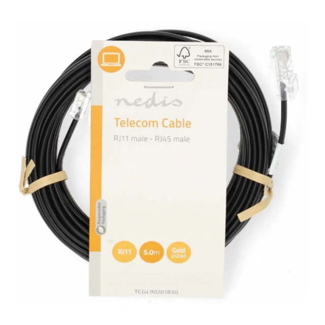 TCGL90201B50 Nedis RJ11(telefonski) na RJ45(mrezni) 5m Flat