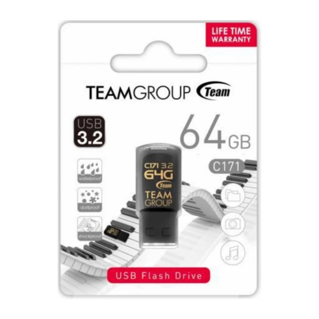 TeamGroup 64GB C171 USB 3.2 BLACK TC171364GB01 NEW