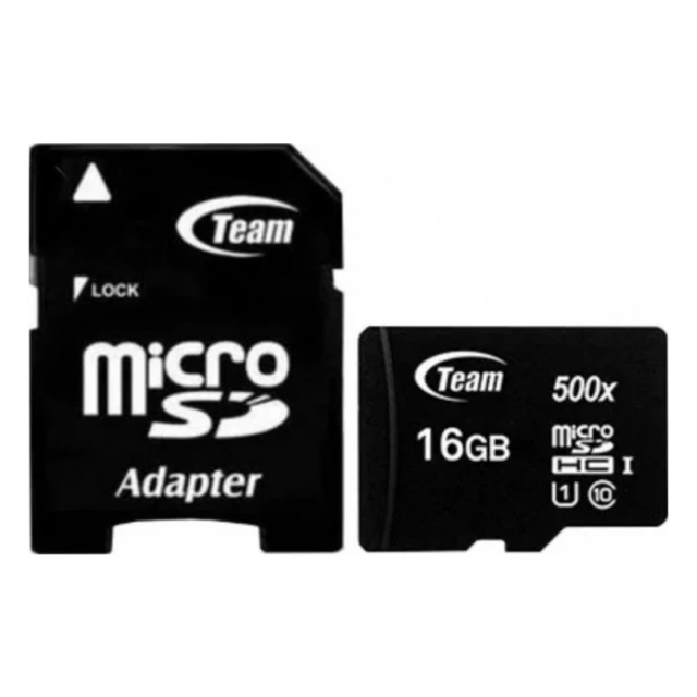 TeamGroup MICRO SDHC 16GB 80/15MB/s UHS-I U1 C10 +SD Adapter TUSDH16GCL10U03