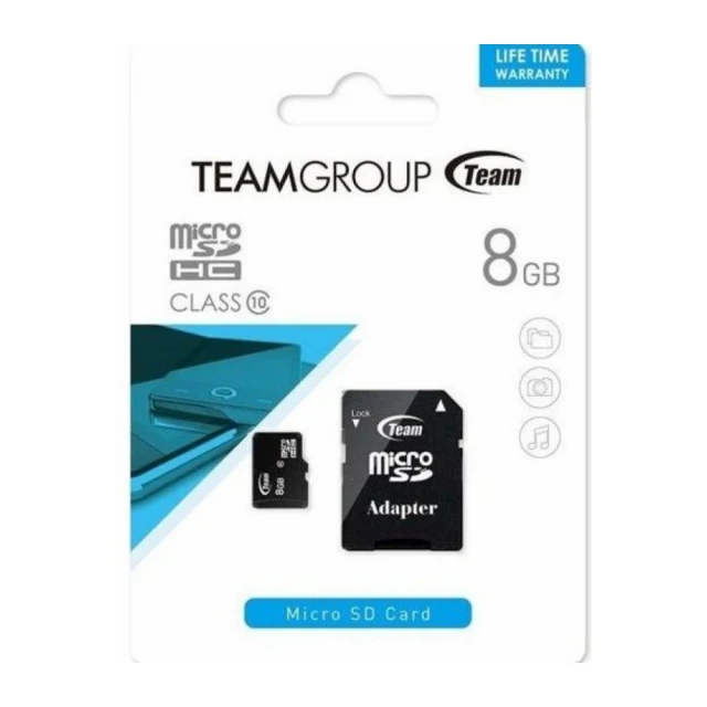 TeamGroup MICRO SDHC 8GB CLASS 10+SD Adapter TUSDH8GCL1003