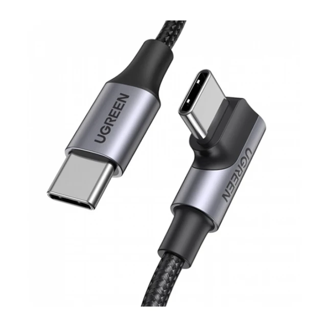 UGREEN USB-C to USB-C PD Fast Charging 90 Degree Cable 5A Max Black 2m US334