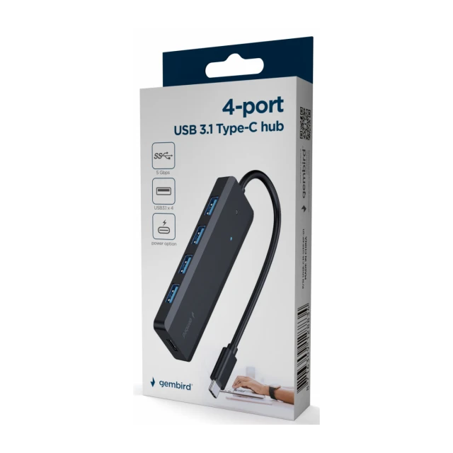 UHB-CM-U3P4P-01 Gembird 4-port USB 3.1 (Gen 1) Type-C HUB