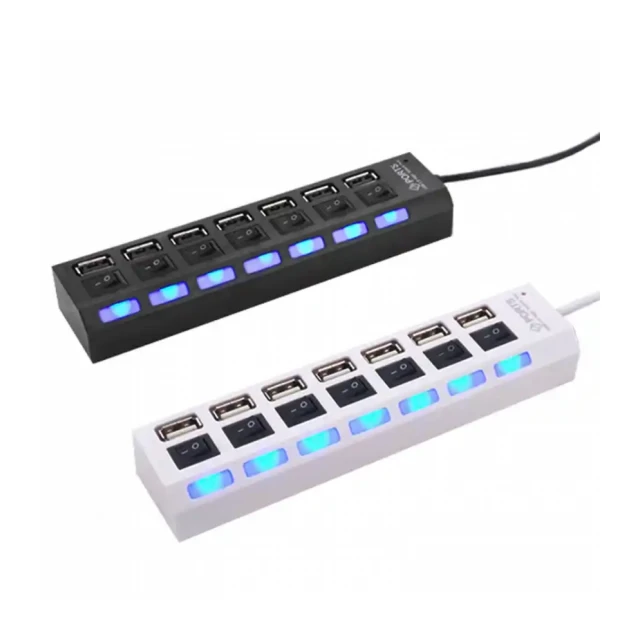 USB Hub 7 port Kettz KT-071B 2.0 Tip A Crni sa prekidačem i napajanjem