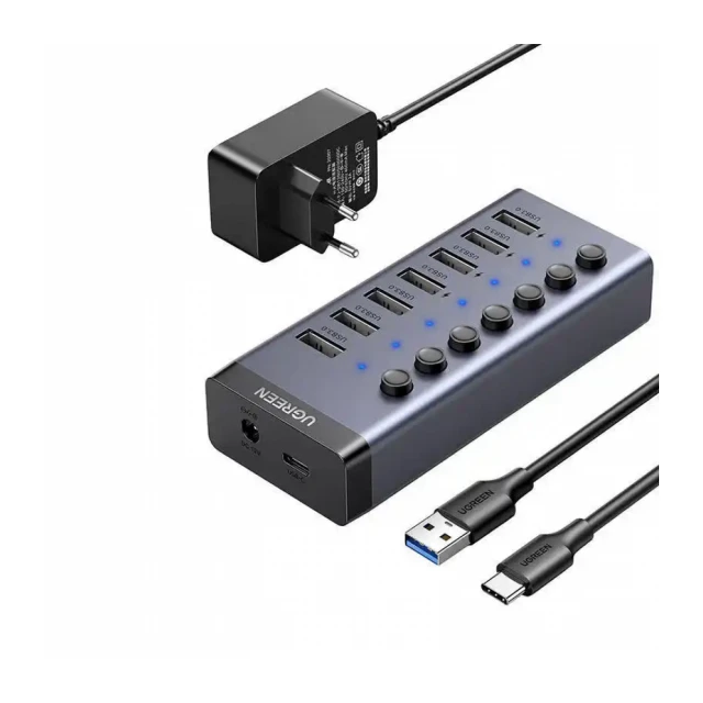USB Hub 7 port Ugreen CM481 3.0 Tip C DC 12V napajanje