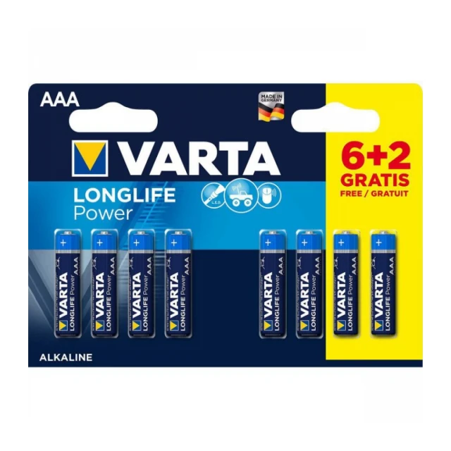 VARTA-4903SO AAA 1.5V LR03 MN2400, PAK8 CK, ALKALNE baterije LONGLIFE POWER