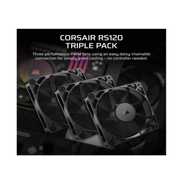 Ventilator CORSAIR RS120/120mm/triple pack/crna