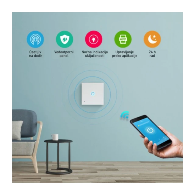 Wi-Fi smart prekida&#269; svetla 1x5A WFPS-W1/WH