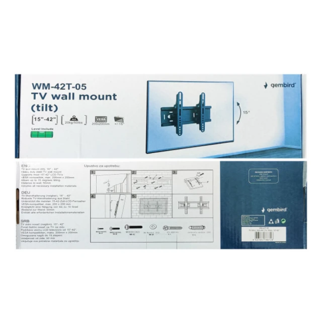 WM-42T-05 ** Gembird tilt VESA max 20x20cm 15-42 max. 20kg(346)