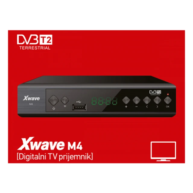 Xvawe DVB-T2 Set Top Box M4, LED/SCART/HDMI/USB, media player,metalno ku&#263;i&#353;te