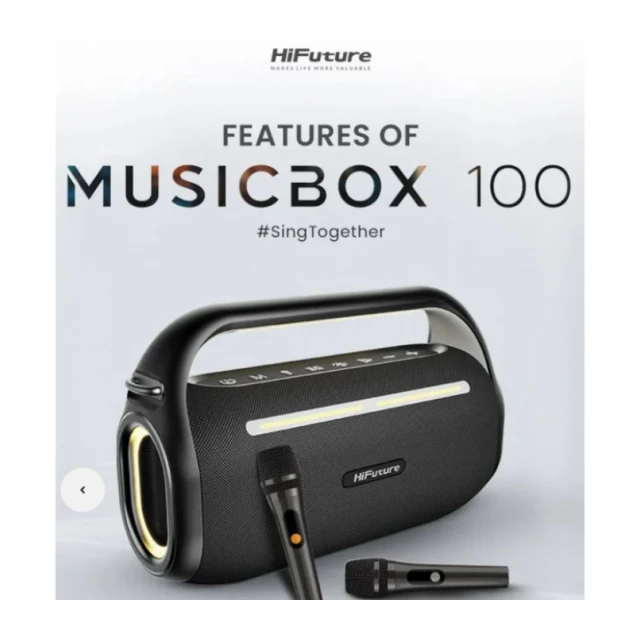 Zvučnici HiFuture MusicBox 100 70W bluetooth + 2 mikrofona, crni